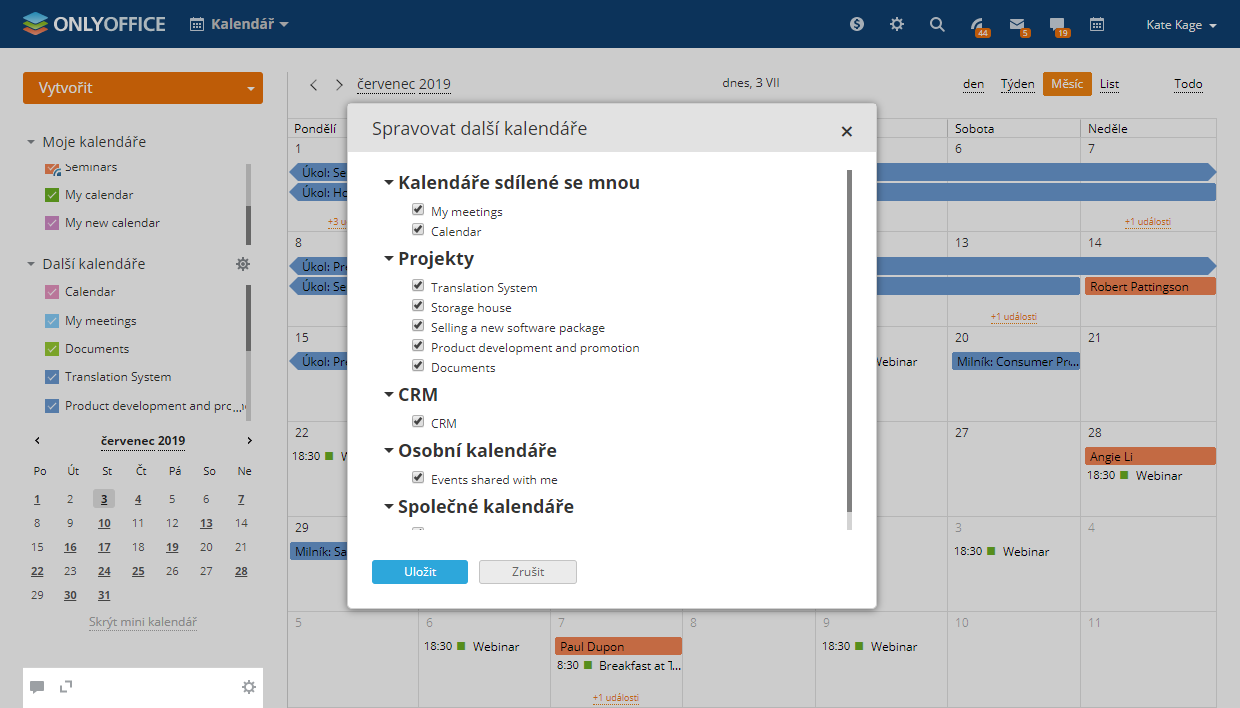 Úzká integrace se všemi moduly ONLYOFFICE