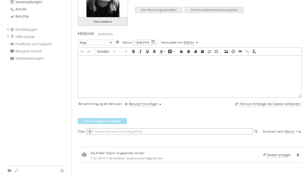 Enge E-Mail-Integration