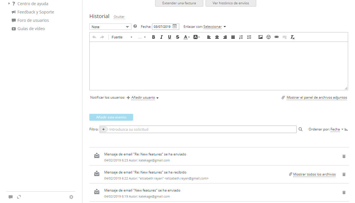 Integración cercana con Correo