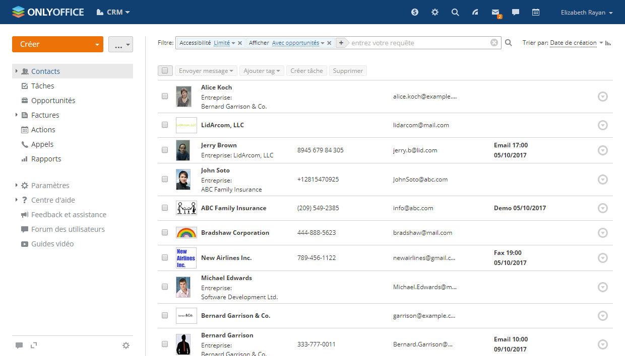Base pour gérer vos relations clients