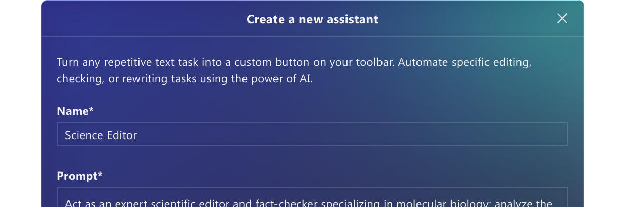 Create personalized AI assistants