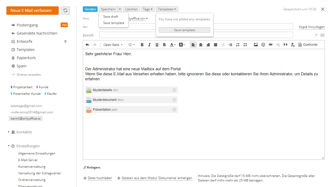Einfache E-Mail-Formatierung
