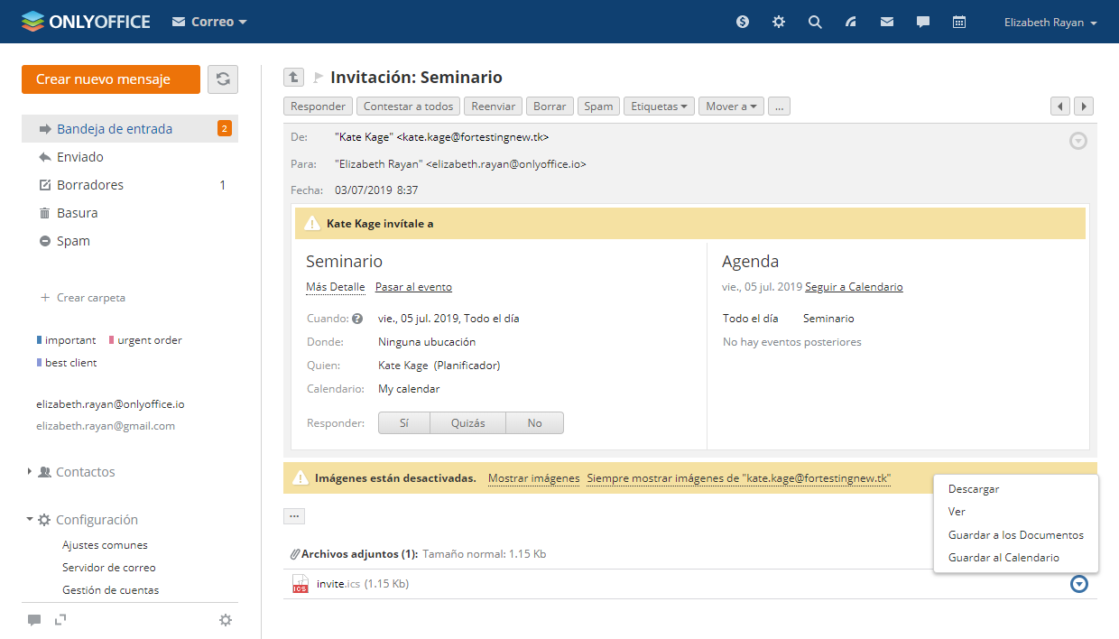 Integración con Calendario
