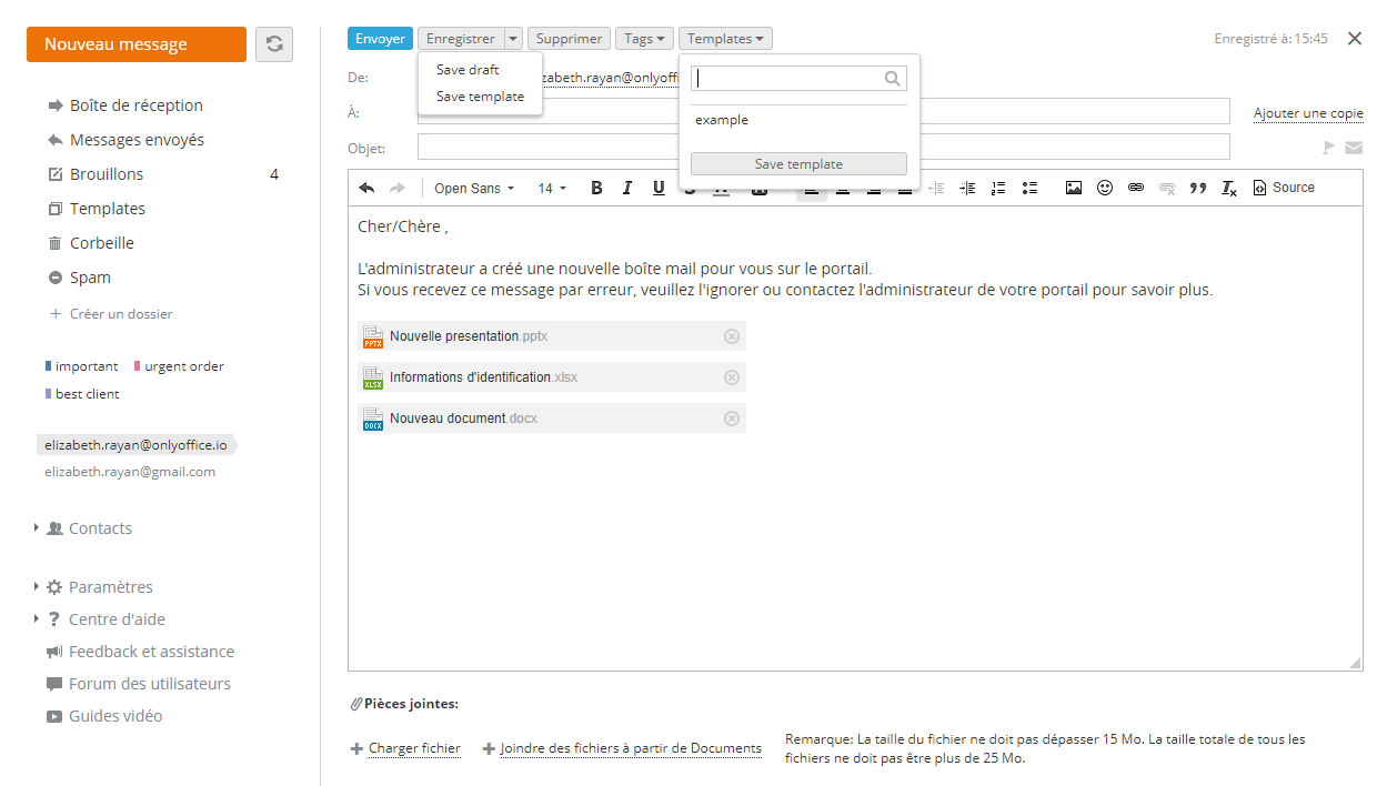 Mise en forme facile des e-mails