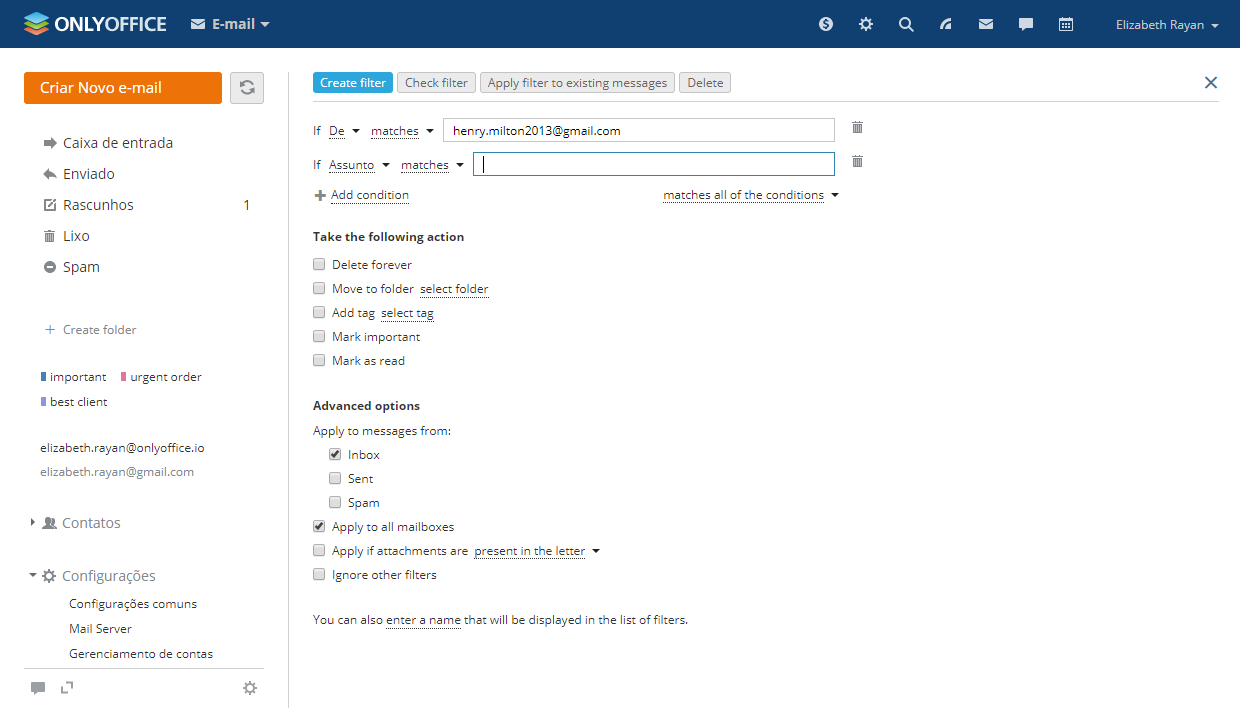 Gerenciamento eficaz de e-mail