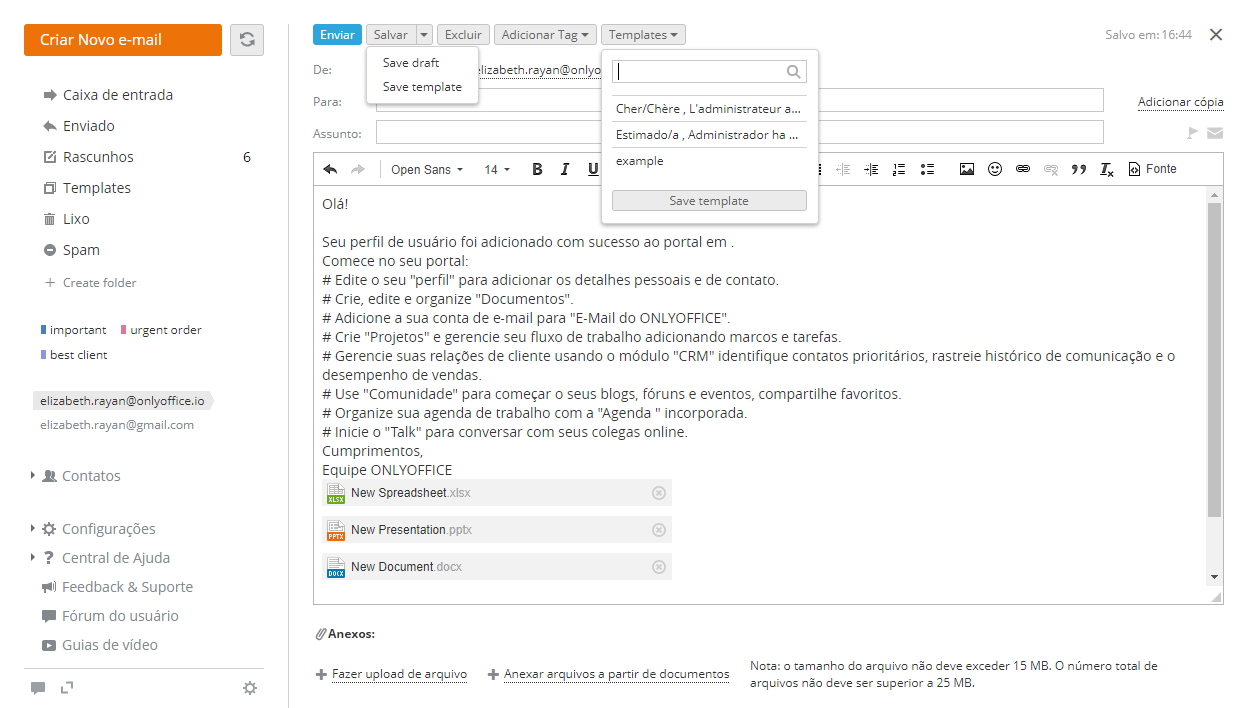 Formatação fácil de e-mail