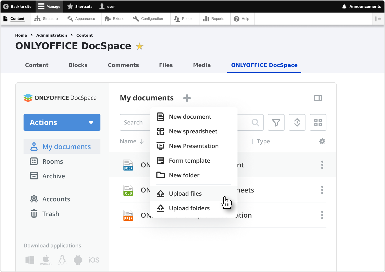 ONLYOFFICE DocSpace for Drupal